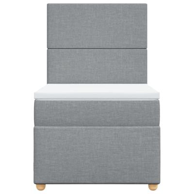 Boxspring met matras stof lichtgrijs 120x200 cm