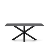 Kave Home Eettafel 'Argo' Glas, 180 x 100cm, kleur Zwart - thumbnail