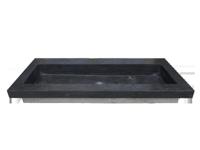 Wiesbaden Wastafel B-Stone 120x46x5 cm Zonder Kraangaten Hardsteen Zwart - thumbnail