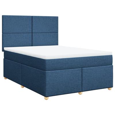 Boxspring met matras stof blauw 160x200 cm