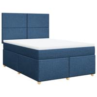 Boxspring met matras stof blauw 160x200 cm - thumbnail