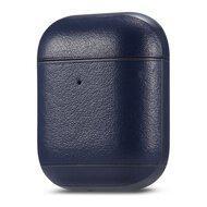 AirPods 1/2 hoesje Genuine Leather Series - hard case - donker blauw AirPods 1/2 hoesje Genuine Leather Series - hard case - donker blauw