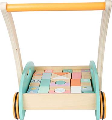 Pastel loopwagen met 34 blokken