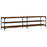 Tv-meubel 200x30x50 cm bewerkt hout metaal gerookt eikenkleurig - thumbnail