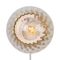 Wandlamp messing met glazen kap E14 fitting & schakelaar &apos;Chisell&apos; - thumbnail