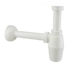 Wiesbaden standaard PVC bekersifon rond incl muurbuis en rozet. wit