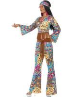 Hippy flower power kostuum vrouw - thumbnail