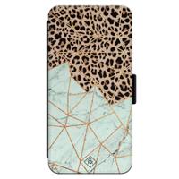 iPhone 13 Pro flipcase - Luipaard marmer mint - thumbnail