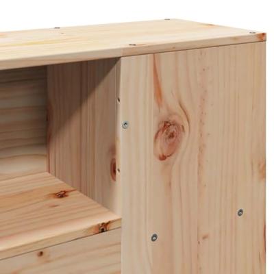 Bed met boekenkast zonder matras massief grenenhout 120x190 cm