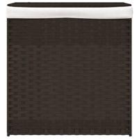 VidaXL Wasmand met 2 vakken 53x35x57 cm poly rattan donkerbruin - thumbnail