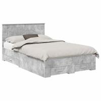 Bedframe met hoofdeinde Beton Grijs 120 x 190 cm Bewerkt hout - thumbnail