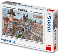 DinoToys Dino puzzel van stadscentrum van praag - 1000 stukjes - thumbnail