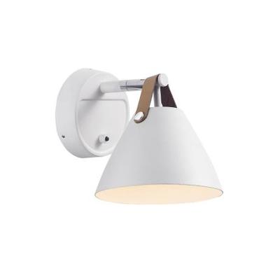 Wandlamp slaapkamer &apos;Strap 15&apos; wit GU10 metaal leer DFTP