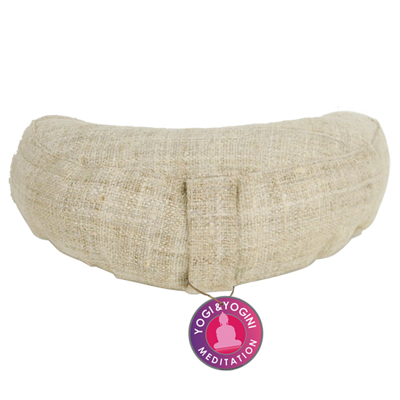 Yogi & Yogini Meditatiekussen Naturel Halve Maan Hennep - Effen - 33 x 13 cm