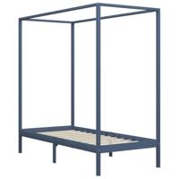 Hemelbedframe massief grenenhout grijs 90x200 cm - thumbnail
