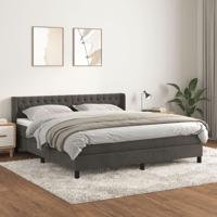 Boxspring met matras fluweel donkergrijs 180x200 cm - thumbnail