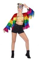 Festival tinsel jasje regenboog - thumbnail