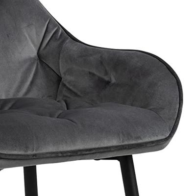 Bendt Barkruk 'Loren' Velvet, kleur Dark Grey (zithoogte 79cm)