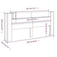 Hoofdbordkast met LED-verlichting 220x16,5x103,5 cm bruin eiken - thumbnail