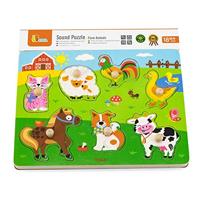 VIGA hout legpuzzel met geluid, boerderijdieren, afm 33x22,5x3 cm, 1 stuk - thumbnail