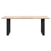 Eetkamertafel Tibor - bruin/zwart - 74x220x100 cm - Leen Bakker - thumbnail