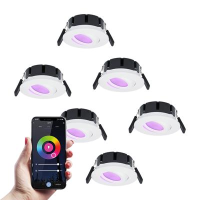 Set van 6 Napels smart inbouwspots - IP65 Waterdicht - 8 Watt 600 Lumen - Kantelbaar - Wifi + Bluetooth - RGBWW - Google Home, Amazon Alexa en Siri - Wit - Voor binnen en buiten Set van 6 Napels smart inbouwspots - IP65 Waterdicht - 8 Watt 600 Lumen - Kantelbaar - Wifi + Bluetooth - RGBWW - Google Home, Amazon Alexa en Siri - Wit - Voor binnen en buiten
