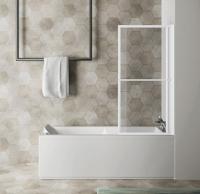 Vouwbare Badwand Sapho Kagera 71 cm Wit - thumbnail