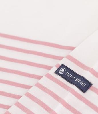 Marinière kind in katoen PETIT BATEAU rozen