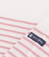 Marinière kind in katoen PETIT BATEAU rozen - thumbnail