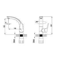 Wastafelkraan Sapho Soliter 1-hendel Gebogen 20.7 cm Chroom Sapho - thumbnail