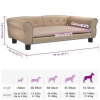 Hondenmand 95x55x30 cm kunstleer cappuccinokleurig - thumbnail