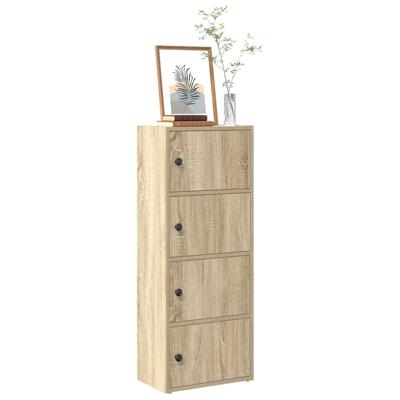 Boekenkast 40x24x102 cm bewerkt hout sonoma eikenkleurig