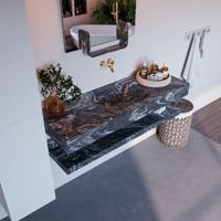 MONDIAZ ALAN-DLUX 130cm planchet Lava. Vrijhangende wastafel CLOUD midden zonder kraangat, kleur Lava. - thumbnail