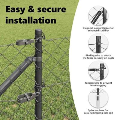 VidaXL Afrasteringspaal grijs 10 x 0,4 m (60 x 60 mm gaas)