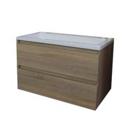 Badkamermeubel Boss & Wessing Pepper Acryl Wastafel Zonder Kraangat 80x55x46 cm Eiken Boss & Wessing - thumbnail