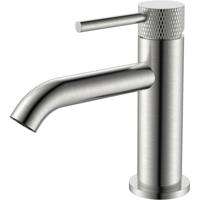 Wiesbaden Ribbd Fonteinkraan - Toiletkraan - Koudwaterkraan - 1/2 - Geborsteld Staal - thumbnail