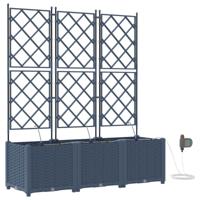 VidaXL Tuin bloempot 3 pcs grijs 120 x 120 x 142 cm staal - thumbnail