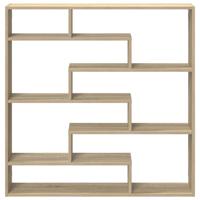 Wandschap kubus 7 vakken bewerkt hout sonoma eikenkleurig - thumbnail