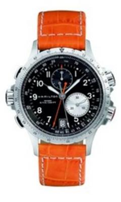 Horlogeband Hamilton H001.77.612.933.01 / H77612933 Leder Oranje 21mm