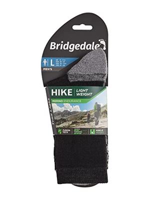 Bridgedale Lightweight Merino Performance 3/4 Crew Heren Wandelsok Black/Silver L Bridgedale Lightweight Merino Performance 3/4 Crew Heren Wandelsok Black/Silver L