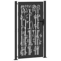 Tuinpoort, Tuinpoort 105x75 cm Cortenstaal Bamboe Ontwerp Zwart - thumbnail