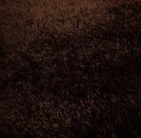 Tapeso Vierkant hoogpolig vloerkleed velvet - Posh donkerbruin - - thumbnail