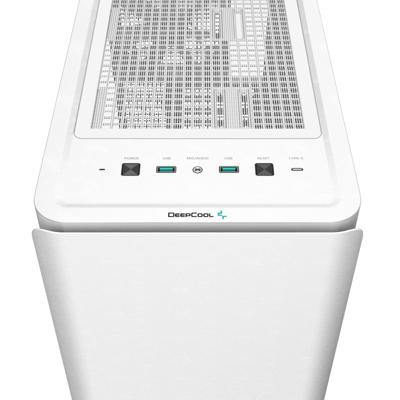 DeepCool ck500 midi tower behuizing (wit | 2x usb-a | 1x usb-c | tempered glass)