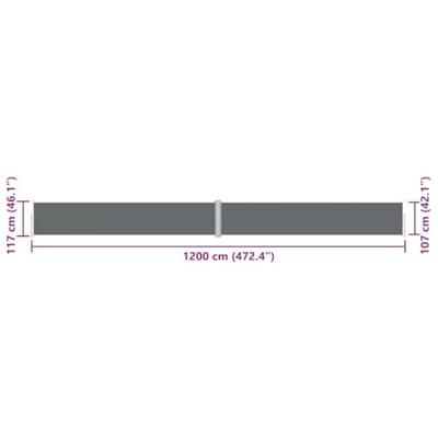VidaXL Windscherm uittrekbaar 117x1200 cm antracietkleurig