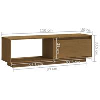 Tv-meubel 110x30x33,5 cm massief grenenhout honingbruin - thumbnail