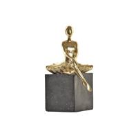 Decoratieve figuren DKD Home Decor Ballerina Gouden Hars Donker grijs (21,5 x 23 x 32 cm) - thumbnail
