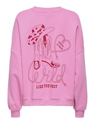 Only Onlstina L/s Lovely O-neck Box Swt Sweater Sachet Pink