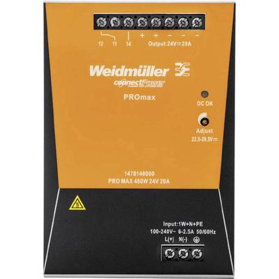 Weidmüller 1478140000 DIN-rail netvoeding 24 V/DC 20 A 480 W Inhoud 1 stuk(s) Weidmüller 1478140000 DIN-rail netvoeding 24 V/DC 20 A 480 W Inhoud 1 stuk(s)