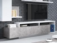 Tv-meubel BOTSWANA 2 lades wit / beton - thumbnail