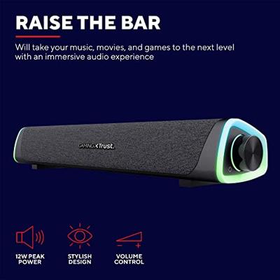 Soundbar Trust GXT 620 Axon Zwart 12 W - thumbnail